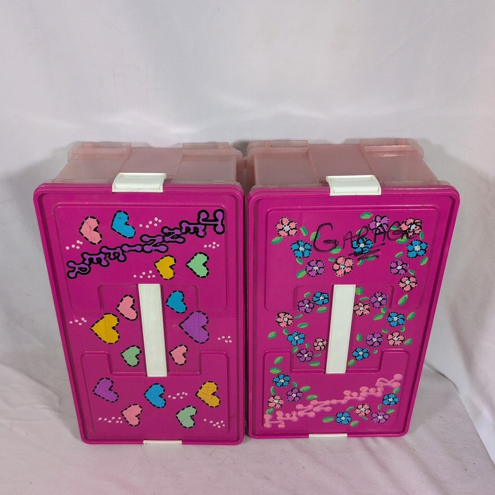 VTG 90s Decorated Sterilite Show Offs Storage Container 1697 See Thru Pink